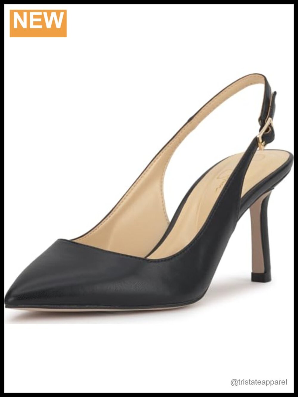 Faux Leather Stiletto Heel Pointed Toe Slingback Pump Formal Party Shoe